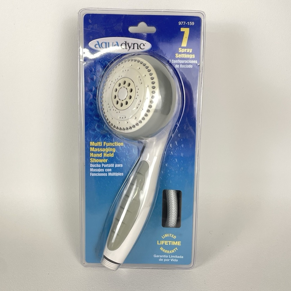 Aquadyne 7 Spray Settings Hand Held Shower Head New Sealed Massage Shower